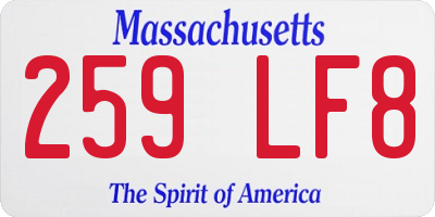 MA license plate 259LF8