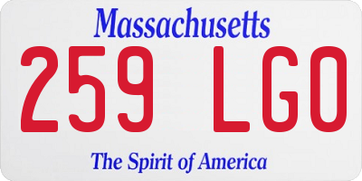 MA license plate 259LG0