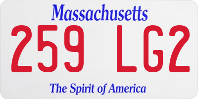 MA license plate 259LG2