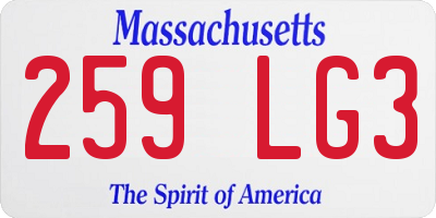 MA license plate 259LG3