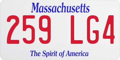 MA license plate 259LG4