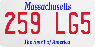MA license plate 259LG5