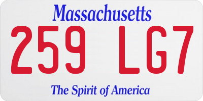 MA license plate 259LG7