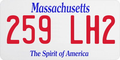 MA license plate 259LH2