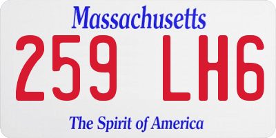MA license plate 259LH6
