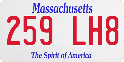 MA license plate 259LH8