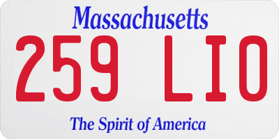 MA license plate 259LI0
