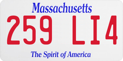 MA license plate 259LI4