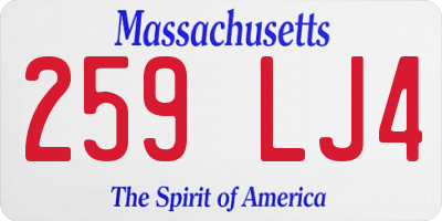 MA license plate 259LJ4
