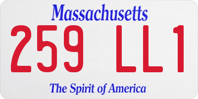 MA license plate 259LL1