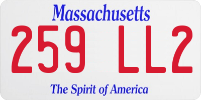 MA license plate 259LL2