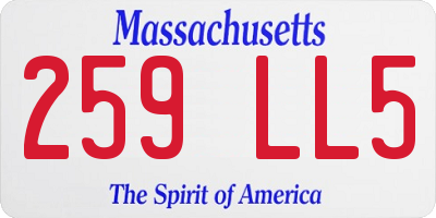 MA license plate 259LL5