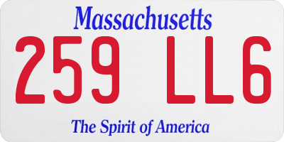 MA license plate 259LL6