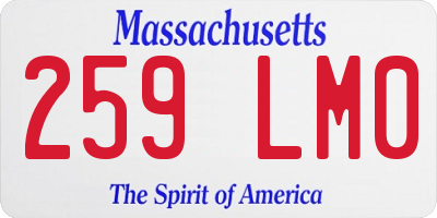 MA license plate 259LM0