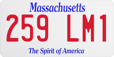 MA license plate 259LM1