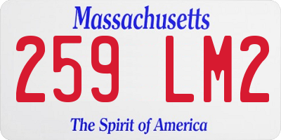 MA license plate 259LM2