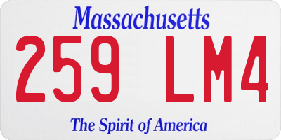 MA license plate 259LM4