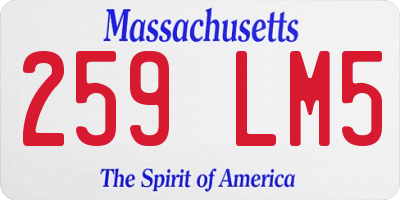 MA license plate 259LM5