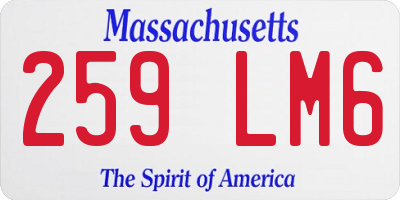 MA license plate 259LM6