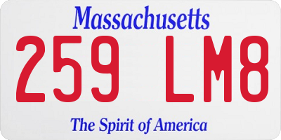 MA license plate 259LM8