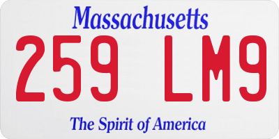 MA license plate 259LM9
