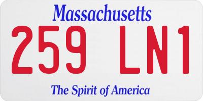MA license plate 259LN1