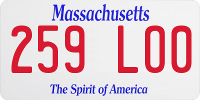 MA license plate 259LO0