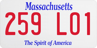 MA license plate 259LO1