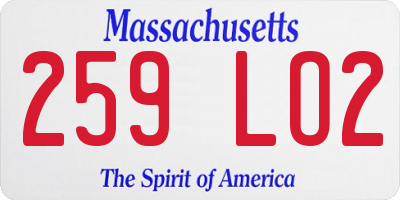 MA license plate 259LO2