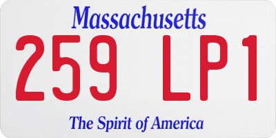 MA license plate 259LP1