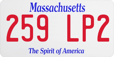 MA license plate 259LP2