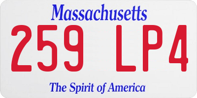 MA license plate 259LP4