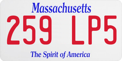 MA license plate 259LP5