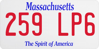 MA license plate 259LP6