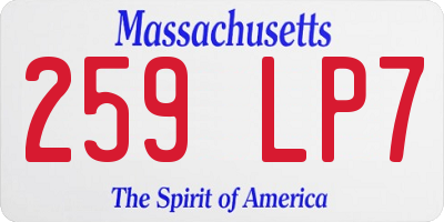 MA license plate 259LP7