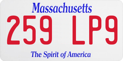 MA license plate 259LP9