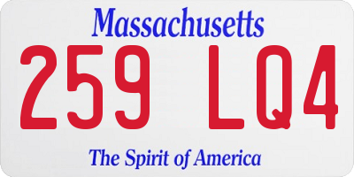 MA license plate 259LQ4