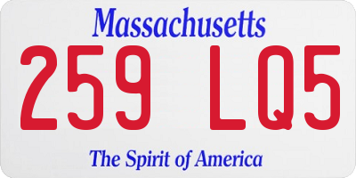 MA license plate 259LQ5