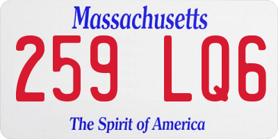 MA license plate 259LQ6