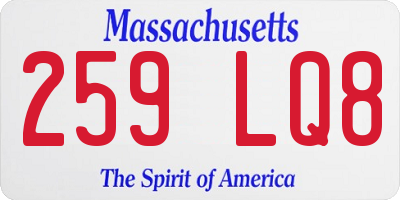 MA license plate 259LQ8