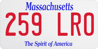 MA license plate 259LR0