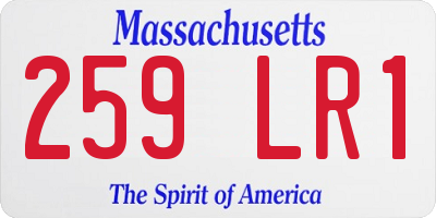 MA license plate 259LR1
