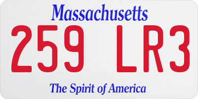 MA license plate 259LR3