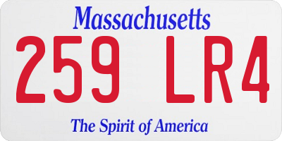MA license plate 259LR4