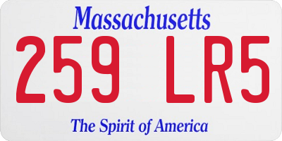 MA license plate 259LR5