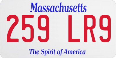 MA license plate 259LR9