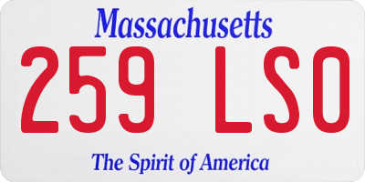 MA license plate 259LS0