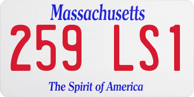 MA license plate 259LS1