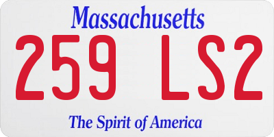 MA license plate 259LS2