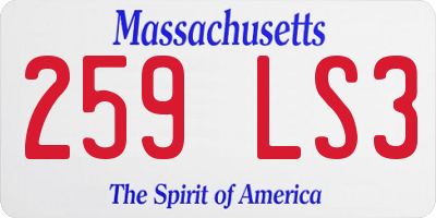 MA license plate 259LS3